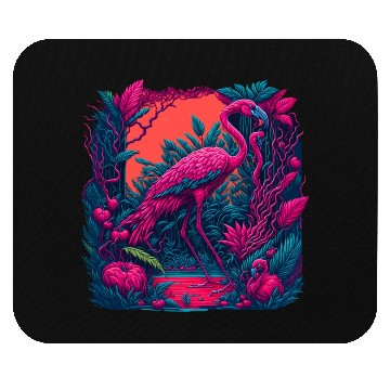 Discover Neon flamingo Mouse Pads