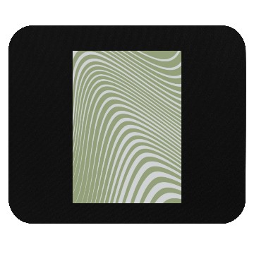 Discover Aesthetic Green - Modern Abstract Wavy Line Mouse Pads
