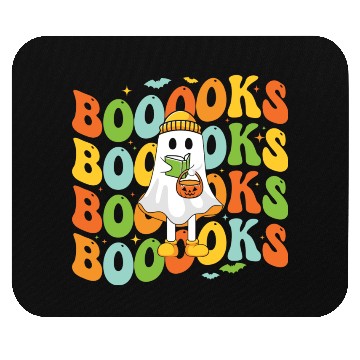 Discover Booooks Cute Ghost Reading A Book Funny Book Lover Mouse Pads