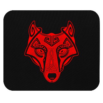 Discover Viking wolf red Fenrir valhalla Mouse Pads