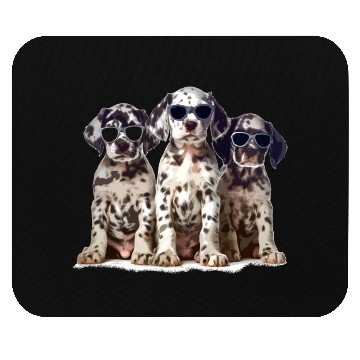 Discover Dalmatian with Glasses Funny Dog Lover Design Mouse Pads