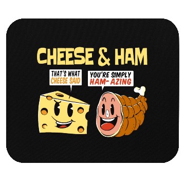 Discover Cheese and Ham Funny Food Lover Design Mouse Pads