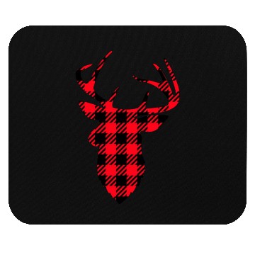 Discover Deer Head Buffalo Plaid Mouse Pads