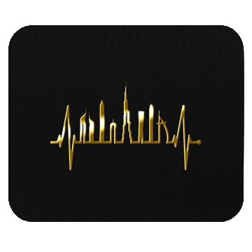 Discover Dubai Skyline Heartbeat Burj Khalifa Silhouette Mouse Pads