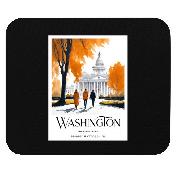 Discover Watercolor painting loving couple in Washington DC Mouse Pads