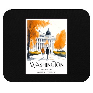 Discover Watercolor painting loving couple in Washington DC Mouse Pads