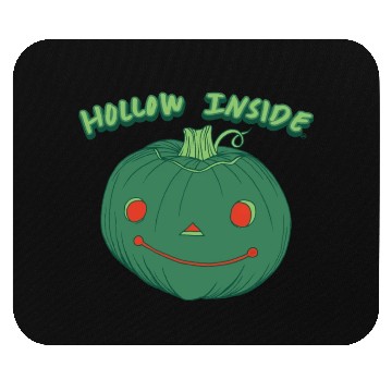 Discover Hollow Inside - Punny Green Jack-o-Lantern Pumpkin Mouse Pads