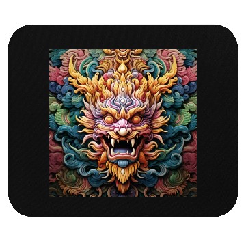 Discover dragon pattern circle pentel color 5 Mouse Pads