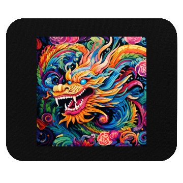 Discover dragon pattern circle pentel color Mouse Pads