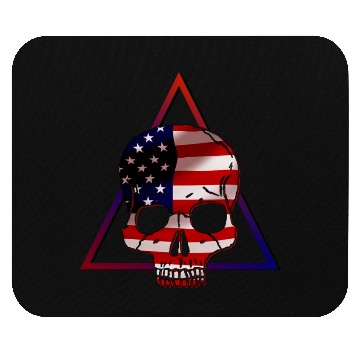 Discover American flag skull Mouse Pads