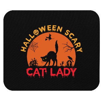 Discover Helloween Scary Cat Lady Mouse Pads