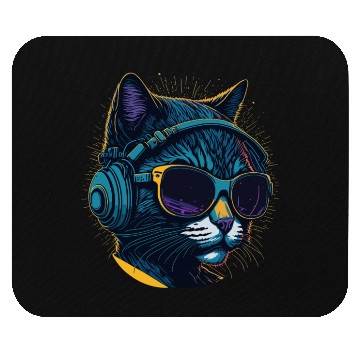 Discover Cool Sunglasses Headphone Galaxy Cat Mouse Pads