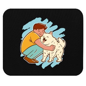 Discover Dog and Boy Happy Friends Mouse Pads