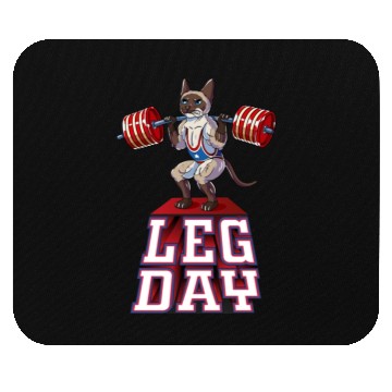 Discover Leg Day Siamese Weight Lifting Squat Gym Mouse Pads