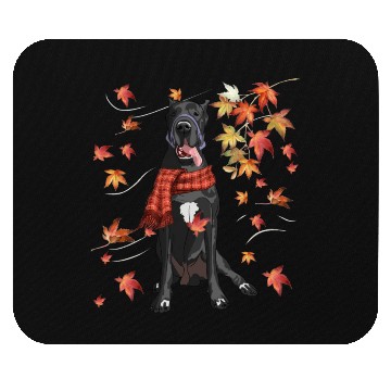 Discover Maple Dog Leaf Fall Hello Autumn Funny Great Dane Mouse Pads