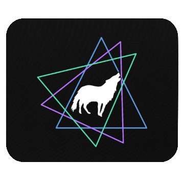 Discover Geometric Howling Wolf Mouse Pads
