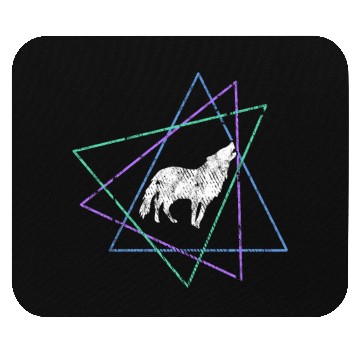 Discover Geometric Howling Wolf Mouse Pads