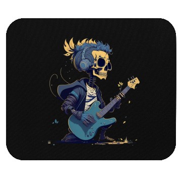 Discover Cool Skeleton Playing The Guitar Character Funny Mouse Pads