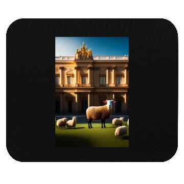 Discover sheep in baroque armor in front of palace made of Mouse Pads