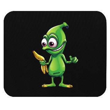 Discover Green Alien meets Funny Banana Mouse Pads