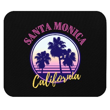 Discover Santa Monica Retro Palm Trees And Sunset Design Mouse Pads