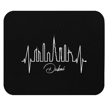 Discover Dubai Skyline Heartbeat Burj Khalifa Silhouette Mouse Pads