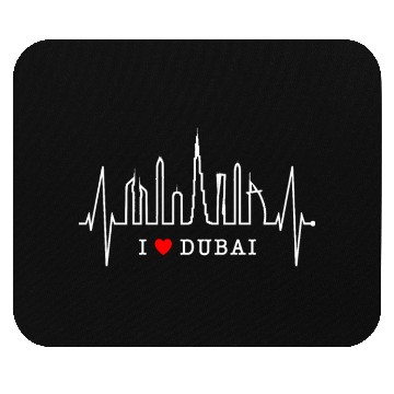 Discover Dubai Skyline Heartbeat Burj Khalifa Silhouette Mouse Pads
