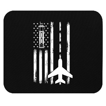 Discover Air Traffic Controller Patriotic Airplane Aviation Mouse Pads