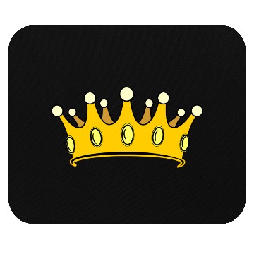 Discover Crown gold colored with pearls Mouse Pads