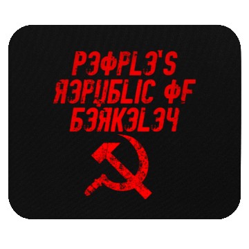 Discover People's republic of Berkeley Communist logo Mouse Pads