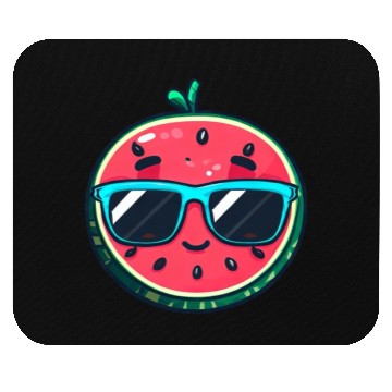 Discover Kawaii Melon with Sunglasses: Summer Fruit Chill Mouse Pads