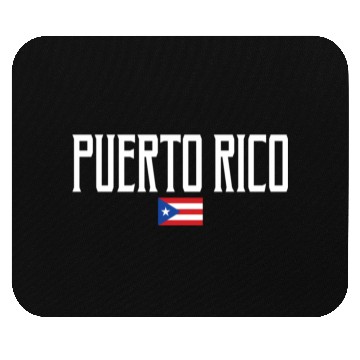 Discover Puerto Rico Flag White Text Mouse Pads