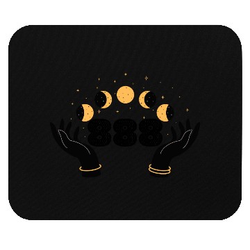 Discover Angel Numbers 888 Moon Cycle Hands Mouse Pads