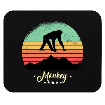 Discover Monkey Vintage Animals Retro Sunset Ape Mouse Pads