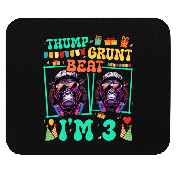 Discover Thump Grunt Beat I'm 3 Gorilla Lover Kid 3rd Mouse Pads