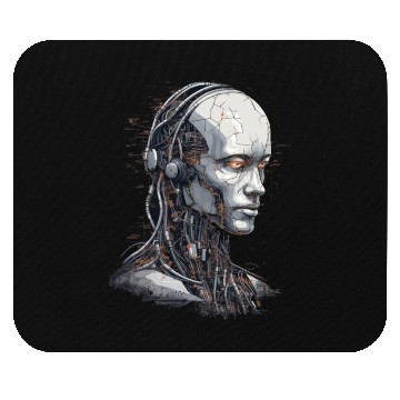 Discover Ai Robot face Mouse Pads