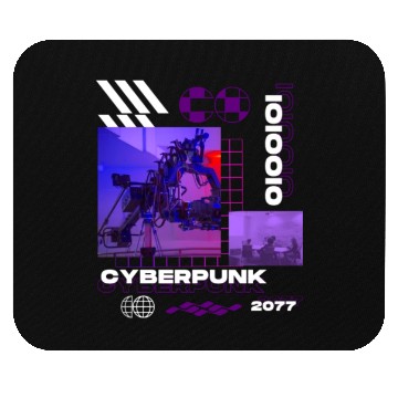 Discover Black Illustrative Skateboard Mouse Pads 1