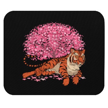 Discover Cherry Blossom Tree Predator Gift Sakura Tiger Mouse Pads