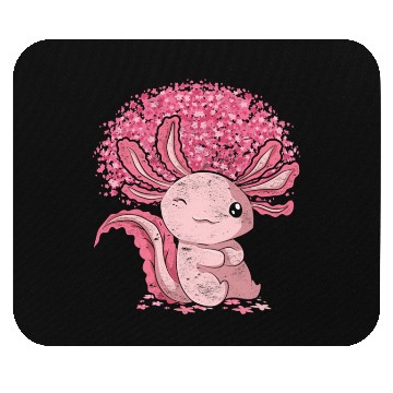 Discover Cherry Blossom Tree Amphibian Gift Sakura Axolotl Mouse Pads