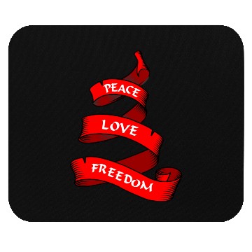 Discover Peace love freedom red Mouse Pads