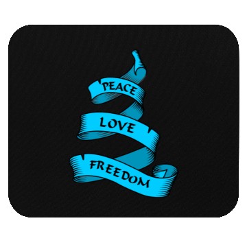 Discover Peace love freedom blue Mouse Pads