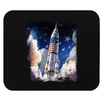 Discover Patriotic Starship US Astronauts Stars and Stripes Mouse Pads