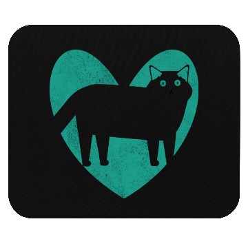 Discover Cat Lover Heart Turquoise Mouse Pads