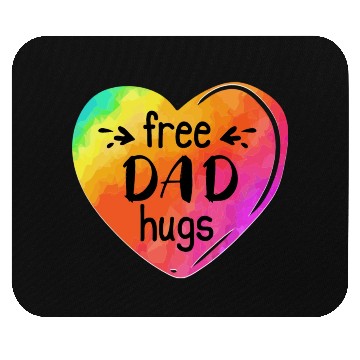 Discover LGBTQIA LGBT Free Dad Hugs Rainbow Heart Gay Pride Mouse Pads