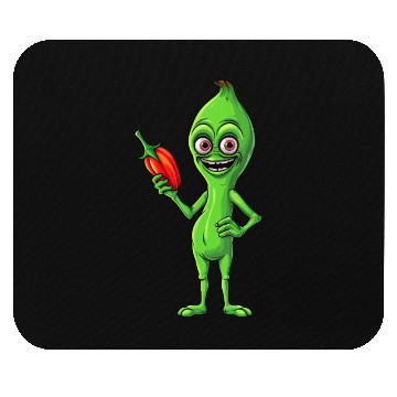 Discover Green Alien Meets Bell Pepper: A Quirky Fusion Mouse Pads