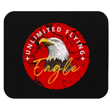 Discover Black Red Illustrated Eagle Mouse Pads