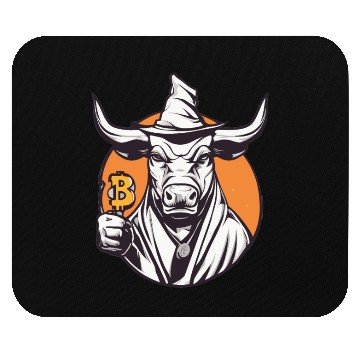 Discover Halloween Bitcoin Wizard Bull Mouse Pads