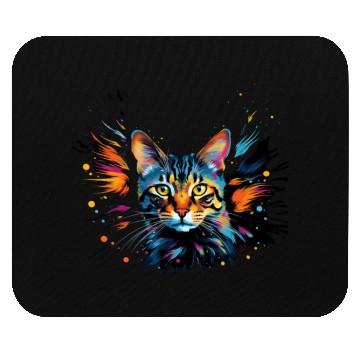 Discover Artful Color Explosion Bengal Cat Mouse Pads