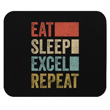 Discover Vintage Retro Eat Sleep Excel Repeat Funny Excel Mouse Pads