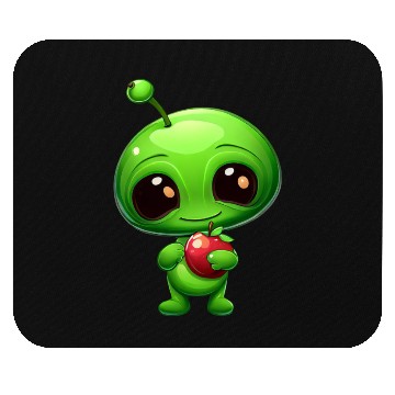 Discover Green Alien Apple: Unexpected Fusion Mouse Pads